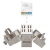 Σετ 48 βυσμάτων 10 Gbit CAT6A για καλώδια Ethernet RJ45, Kwmobile, Silver, Metal, 45358.48