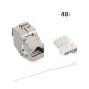 Σετ 48 βυσμάτων 10 Gbit CAT6A για καλώδια Ethernet RJ45, Kwmobile, Silver, Metal, 45358.48
