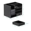 Organizator birou cu sertare Navaris, 33x24x26 cm, auto-asamblare, negru, bambus