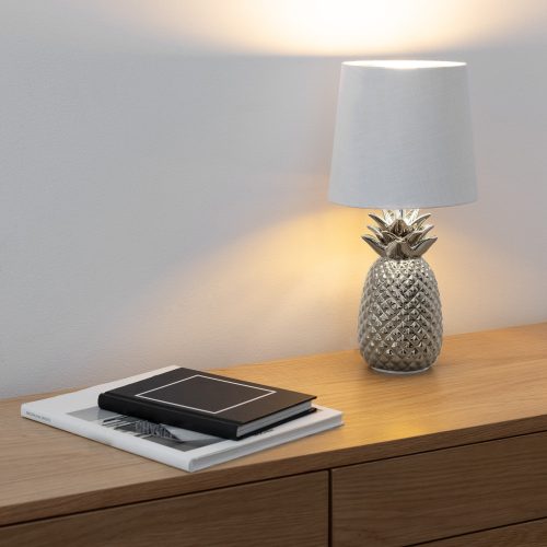 Σετ 2 x Navaris μοντέρνο λινό αμπαζούρ, 17 cm, σώμα E14, Λευκό, 53996.02.40