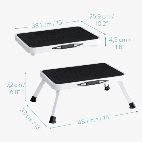 Πτυσσόμενη καρέκλα Navaris 1 σκαλοπάτι, 45,7x33x17,2 εκ., 150 κιλά, μέταλλο, 54101.01