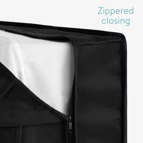 Protectie saltea Navaris, 80x200x25 cm, depozitare si transport, 4 manere, negru, polipropilena
