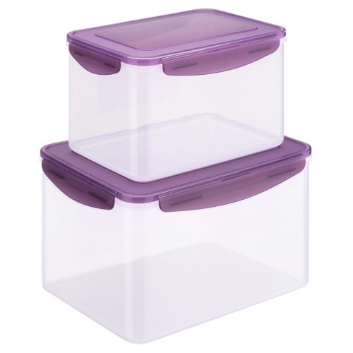 Set 2 recipiente pentru depozitare alimente Navaris, cu capac etans, 9L si 4.85L, 50790.01.02