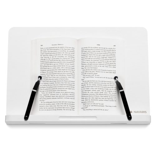 Βάση βιβλίου Navaris bamboo, 2 ρυθμιζόμενοι βραχίονες, 33 x 24 cm, Λευκό, 52801.2.02