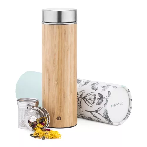 Μπουκάλι τσαγιού Navaris με έγχυση και αφαιρούμενο σουρωτήρι, 500 ml, Καφέ, 54268.2.71