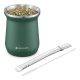 Cana Yerba Mate Navaris, 1 pai, 1 perie, 300 ml, inox, verde, 54274.01.07