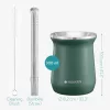 Cana Yerba Mate Navaris, 1 pai, 1 perie, 300 ml, inox, verde, 54274.01.07