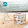 Cub activitati 5 in 1 Navaris din lemn, labirint + sortator + abac, 38x20x20 cm, multicolor, lemn