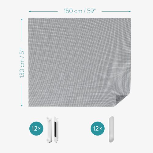 Δίχτυ εντόμων παραθύρου Navaris, 220 x 150 cm, Ρυθμιζόμενο, Μαγνητικά κλιπ, 54487.2