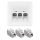 Σετ 1 RJ45 τριπλή πρίζα δικτύου με 3 βύσματα CAT 6A, Kwmobile, White, Metal, 54571.03.01