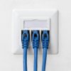 Σετ 1 RJ45 τριπλή πρίζα δικτύου με 3 βύσματα CAT 6A, Kwmobile, White, Metal, 54571.03.01