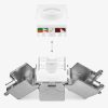 Σετ 1 RJ45 τριπλή πρίζα δικτύου με 3 βύσματα CAT 6A, Kwmobile, White, Metal, 54571.03.01