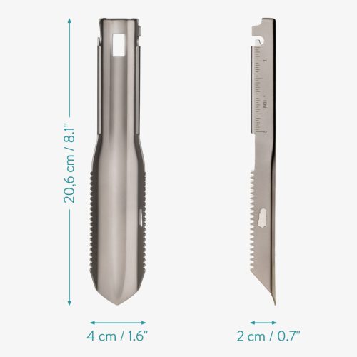 Lopata din titan Navaris, 20.6x4x1.8 cm, multi-tool, 54597.01