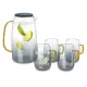 Σετ γυάλινη καράφα με 4 ποτήρια Navaris, 1,55 l, Grey, 51066.22.05