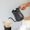 Fierbator cafea Navaris pour-over, 1000 ml, termometru integrat, argintiu, lemn/otel inoxidabil