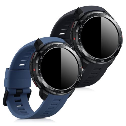 Σετ 2 ιμάντων για Honor Watch GS Pro, Silicone, Black / Blue, 53585.02