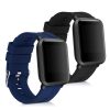 Σετ 2 ιμάντες για Xiaomi Amazfit Bip / Amazfit Bip Lite, kwmobile, σιλικόνη, μπλε / μαύρο, 54776.01