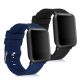 Σετ 2 ιμάντες για Xiaomi Amazfit Bip / Amazfit Bip Lite, kwmobile, σιλικόνη, μπλε / μαύρο, 54776.01
