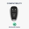 Θήκη κλειδιού αυτοκινήτου για Alfa Romeo - 3 κουμπιά, kwmobile, σιλικόνη, μαύρο, 53855.02