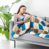 Patura grea Navaris, perle de sticla, 135x200 cm, 4.8 kg, gri, sticla/poliester/bumbac