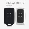 Θήκη κλειδιού αυτοκινήτου για Renault / Dacia - 4 κουμπιά - Keyless Go, kwmobile, Silicone, Black / White, 49769.18