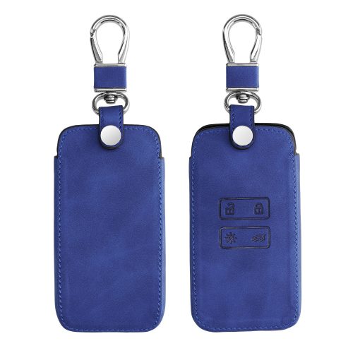 Θήκη κλειδιού αυτοκινήτου για Renault / Dacia - 4 κουμπιά - Keyless Go, kwmobile, Nubuck Leather, Λευκό, 48564.17