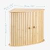 Cutie pentru paine Navaris din bambus, 35x35x35 cm, usa glisanta, maro, 54972.01