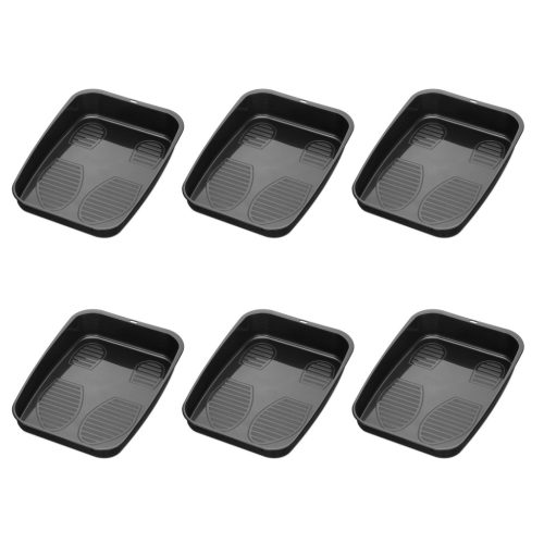 Set 6 tavi pentru incaltaminte Navaris, 32.7 x 23.6 x 6 cm, negre, negru, plastic