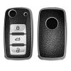 Κάλυμμα κλειδιού αυτοκινήτου για VW / Skoda / Κάθισμα - 3 Κουμπιά, kwmobile, Σιλικόνη, Μαύρο / Ασημί, 54021.04