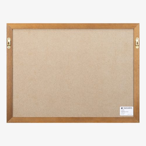 Panou pinboard Navaris, 60x45 cm, pluta magnetica, cadru lemn, pini si magneti, natur, maro, pluta/lemn