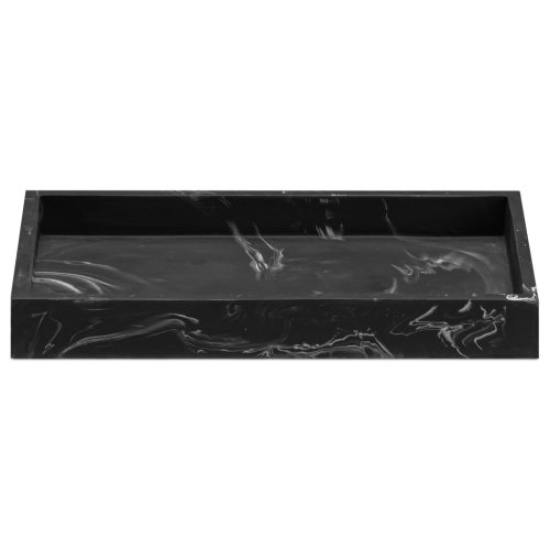 Tavita decorativa Navaris pentru bijuterii, 23.5x12.5x2.6 cm, negru, rasina