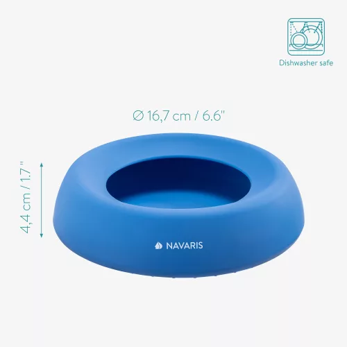 Φορητό μπολ Navaris για σκύλο και γάτα, Silicone, Blue, 55861.04