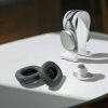 Σετ 2 μαξιλαριών αυτιών για ακουστικά Apple AirPods Max, Kwmobile, Γκρι, Οικολογικό δέρμα, 55895.19