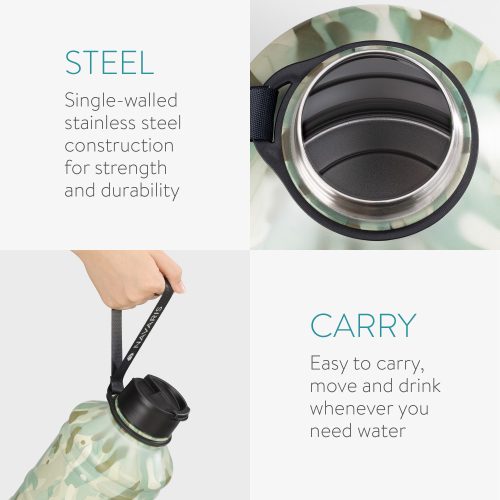 Μπουκάλι νερού Navaris από ανοξείδωτο ατσάλι με μονό τοίχωμα, 2,2 λίτρα, Πολύχρωμο, 56010.01