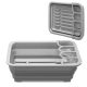 Scurgator vase Navaris, 37x27x12 cm, pliabil, cu separator pentru tacamuri, 52539.03