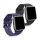 Σετ 2 ιμάντων για Willful Smartwatch/Fitnesstracker, Kwmobile, Μαύρο/Μπλε, Σιλικόνη, 56230.01