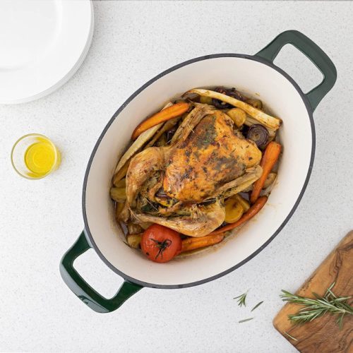 Αντικολλητική χυτρόκατσαρολα από μαντέμι Navaris για εστίες/φούρνους - 45 εκ. - 7,7 λ - πράσινο, 52477.01.80