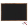 Tabla scolara Navaris cu rama MDF, 60x40 cm, montaj perete, 4 crete incluse, negru/natur, negru, MDF