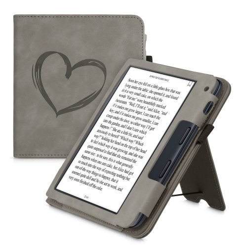 Θήκη για Kobo Libra 2, Οικολογικό δέρμα, Γκρι, kwmobile, 56581.02