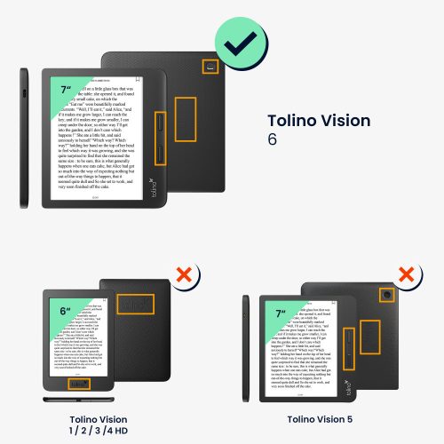 Κάλυμμα για Tolino Vision 6, Οικολογικό δέρμα, Γκρι, kwmobile, 56600.03