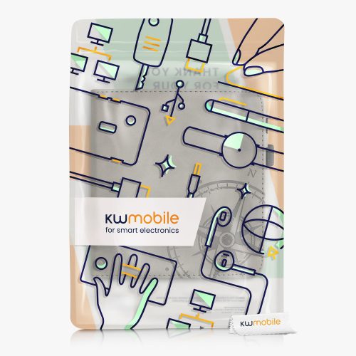 Κάλυμμα για Tolino Vision 6, Οικολογικό δέρμα, Γκρι, kwmobile, 56600.03