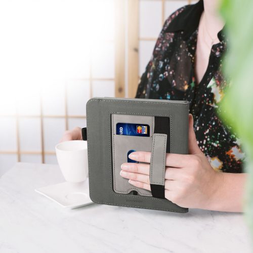 Κάλυμμα για Tolino Vision 6, Οικολογικό δέρμα, Γκρι, kwmobile, 56600.03