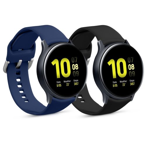 Σετ 2 ιμάντες για Samsung Galaxy Active 2 40mm / 44mm, kwmobile, Silicone, Blue / Black, 56652.01
