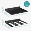 Suport cu raft scule electrice Navaris, 3 unelte, 31.5x22x4.5 cm, montaj perete/pegboard, negru, metal
