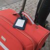 Σετ 2 ετικέτες αποσκευών, Kwmobile, Μπλε, Οικολογικό δέρμα, 53126.04