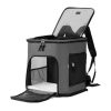 Rucsac transport animale Navaris, 41x34.5x43 cm, 2 in 1, cu buzunare si suport lombar, 47550.19