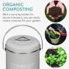 Cos De Compost Metalic, Gri, 3L + 3x Filtru, Navaris, 49642.1.22