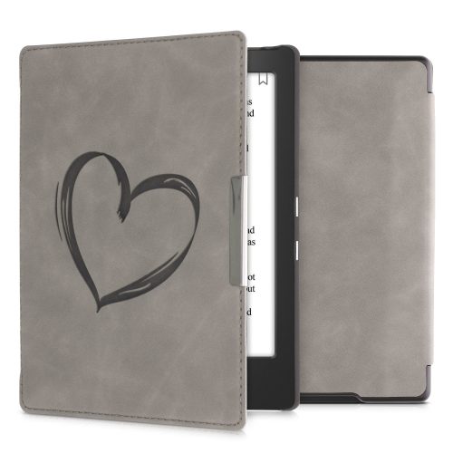 Κάλυμμα για Kobo Aura H2O Edition 1, Οικολογικό δέρμα, Γκρι, kwmobile, 56872.01