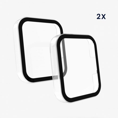 Σετ 2 θηκών για Xiaomi Redmi Watch 2, kwmobile, Safety Glass, Μαύρο / Διαφανές, 56913.01