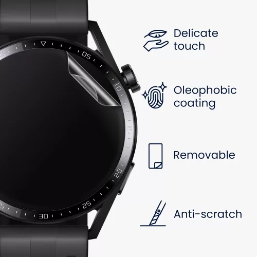 Σετ 3 προστατευτικών μεμβρανών για Huawei Watch GT 3 (42mm), kwmobile, Polymer, Transparent, 56985.1